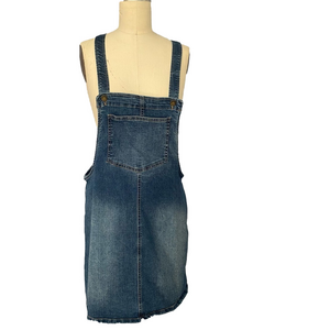 Denim Overall Skirt Dress – Size L | Blue Spice